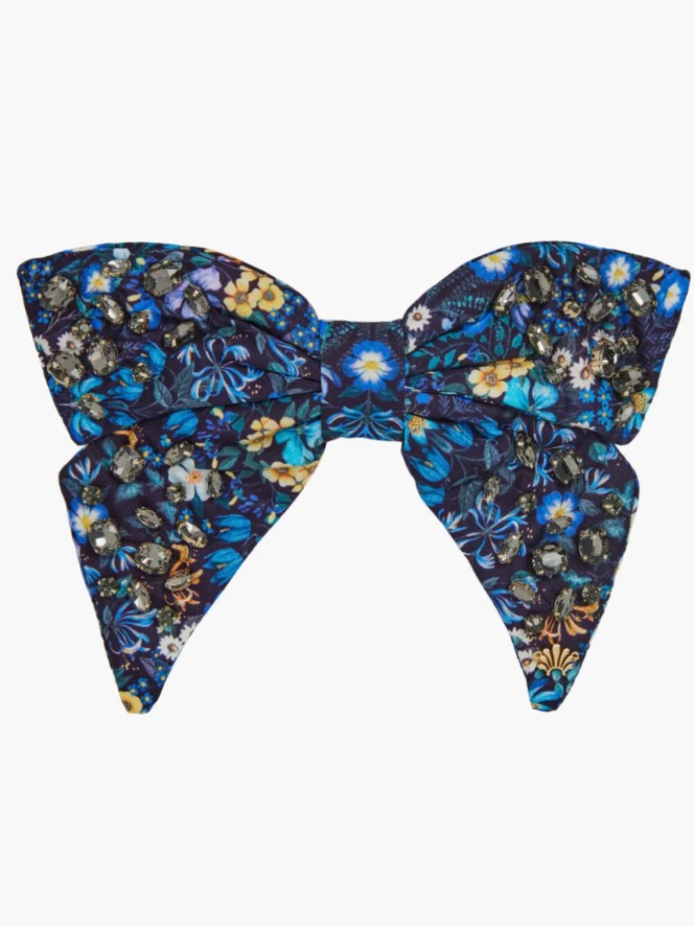 NWot Lele Sadoughi indigo garden Libby liberty crystal bow barrette with dustabg
